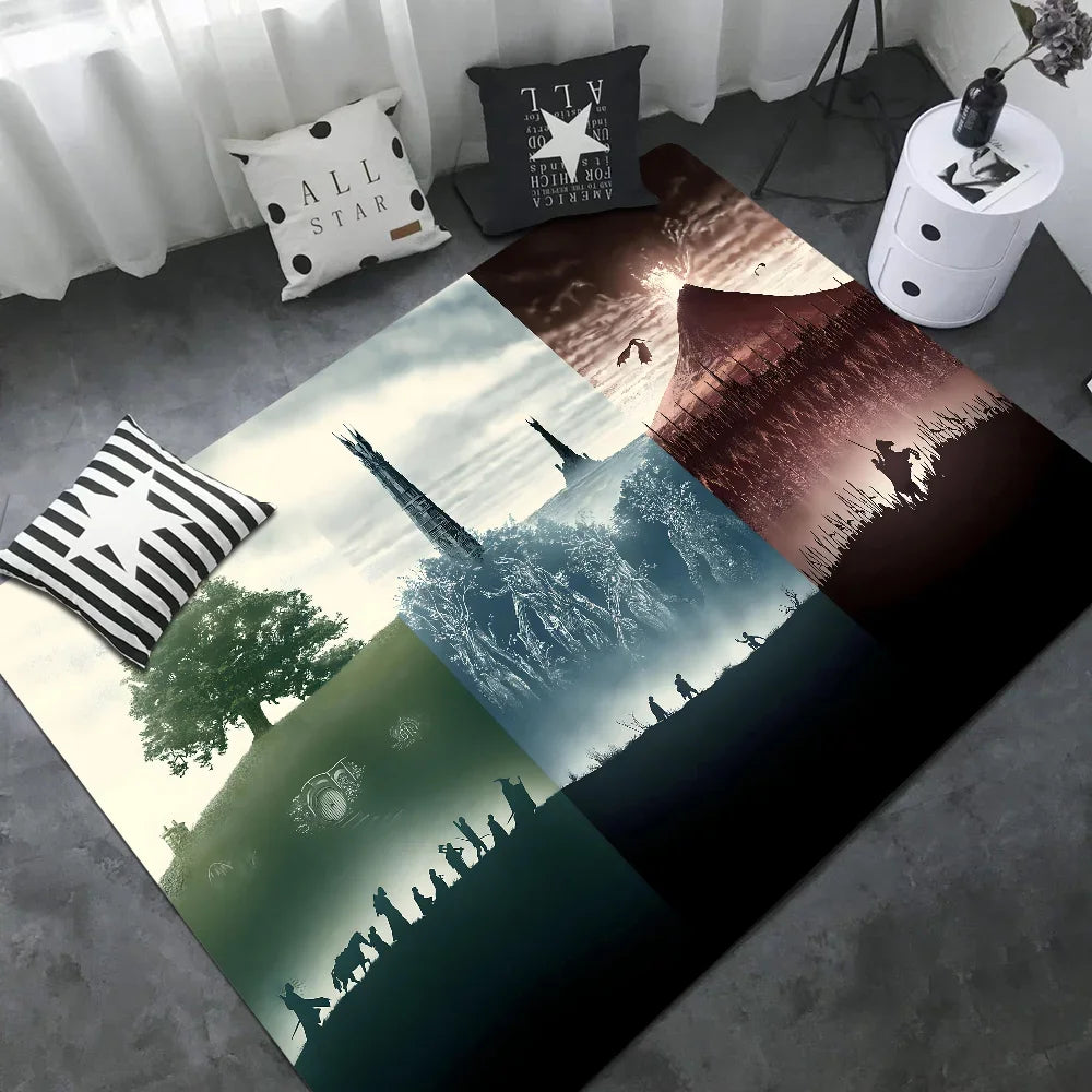 Navak Carpet L-Lords Game Rings Hallway Carpet Retro Multiple Choice Living Room Kitchen Rug Non-Slip Welcome Rug