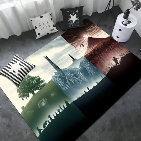 Navak Carpet L-Lords Game Rings Hallway Carpet Retro Multiple Choice Living Room Kitchen Rug Non-Slip Welcome Rug