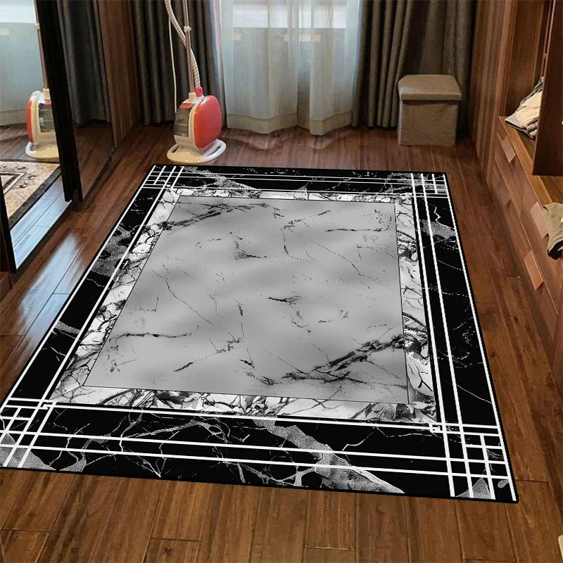 Navak Carpet Retro Luxury Black Washable CARPET FOR LIVE ROOM Oriental Chinese Style Soft Non-slip Rug Bedroom Flannel Mat for Children Room