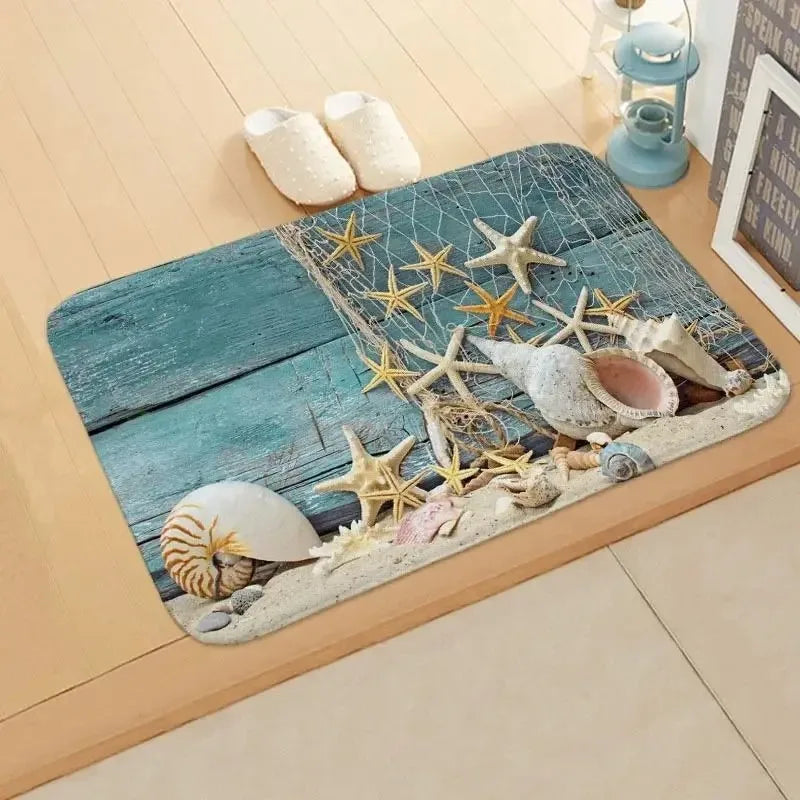 Navak Carpet Beach starfish pattern door mat living room entrance entrance carpet home decoration kitchen bathroom absorbent floor mat
