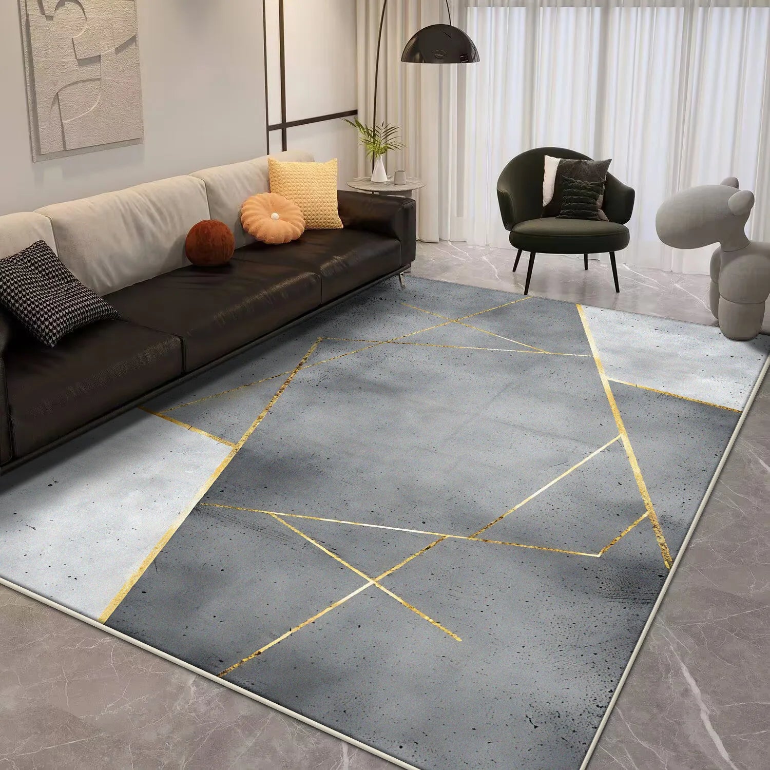 Navak Carpet Modern Geometric Carpet Living Room Luxury 160x230 Large Area Rugs for Bedroom Decoration Soft Non-slip Floor Mat for Kids Room