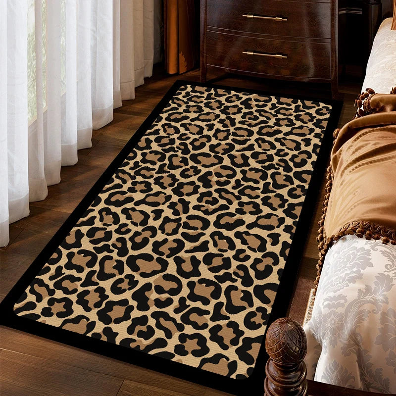 Navak Carpet Exclusive Picks American Leopard Print Stain-Resistant Carpet Bedroom Bedside Rug Corridor Window Floor Mat Home Decoration Summer