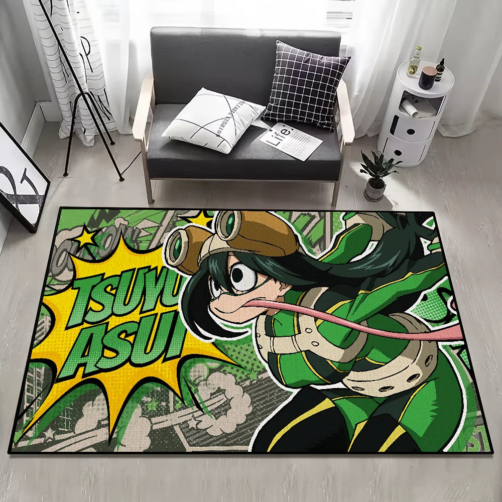 Navak Carpet anime My h-Hero Academia Tsuyu Asui small carpet Rug Home Decor Bedroom hogar Mat Hallway Balcony Entrance Doormat Decoration