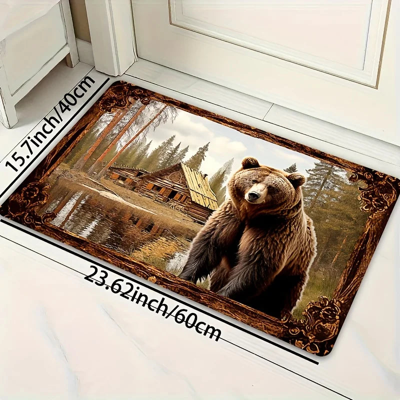 Navak Carpet Exclusive Picks Brown Bear Beast Pattern Carpet, Soft Non-Slip Home Decor Living Room Rug, Room Carpet, Bathroom Kitchen Foot Mat