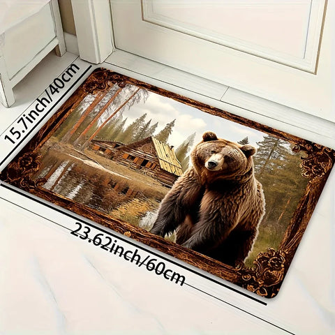 Navak Carpet Exclusive Picks Brown Bear Beast Pattern Carpet, Soft Non-Slip Home Decor Living Room Rug, Room Carpet, Bathroom Kitchen Foot Mat