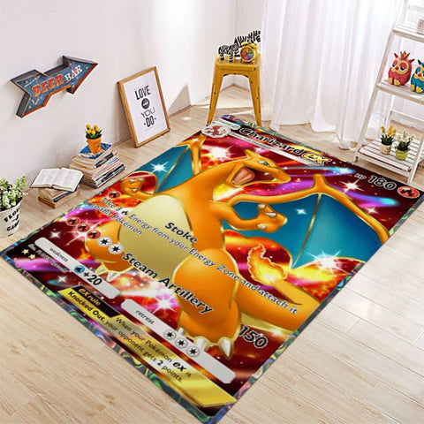 Navak Carpet Daily Picks Pikachu Charizard Gengar Card Game Themed Rug for Bedroom Floor Mat Living Room E Sports Zone Stylish Decor Welcome Rug