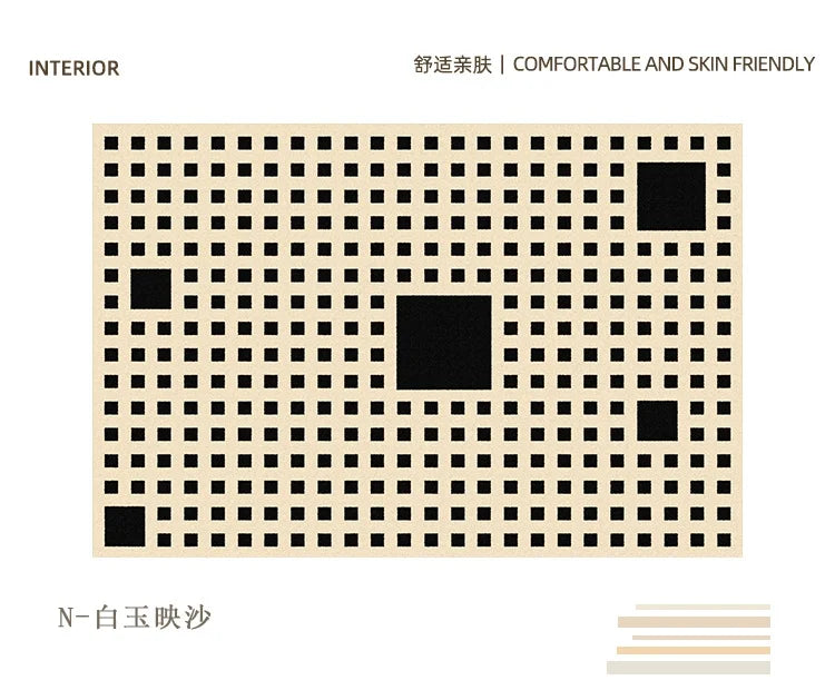 Navak Carpet Retro Luxury Rugs for Bedroom Thick Plush Bedside Rug Large Area Living Room Decoration Checkerboard Carpet Home Fluffy Soft Mat
