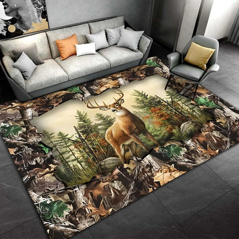 Navak Carpet 15 Sizes Flag Deer Pattern Rug Carpet for Living Room Bathroom Mat Creative Doormat Carpet for Bedroom Home Decor Alfombras Cool