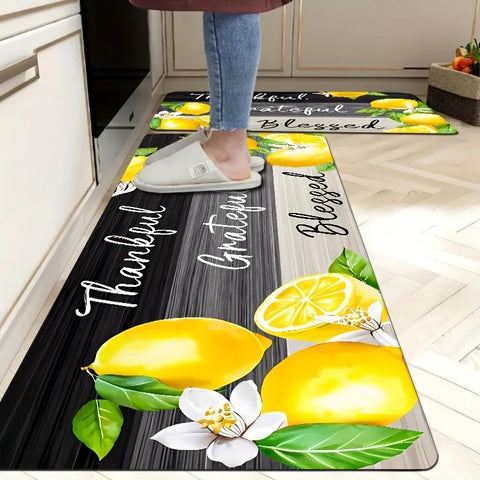 Navak Carpet 1PC Lemon Pattern Kitchen Rugs Non-Slip Door Mats Pop arts design Living room Rugs Bath Mat Carpet for Home Sink Laundry Decor