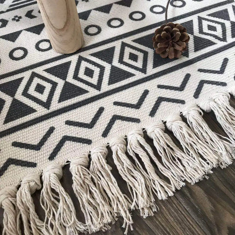 Navak Carpet Nordic Cotton and Linen Carpet Home Living Room Sofa Coffee Table Blanket Bedroom Bedside Floor Mat Door Mat Machine Washable