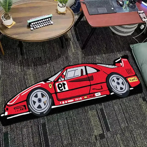 Navak Carpet Exclusive Picks Cool Racing Car Carpet Insulated and Warm Bedroom Decorative Bedside Rug Corridor Hallway Wardrobe Mat Home Decor
