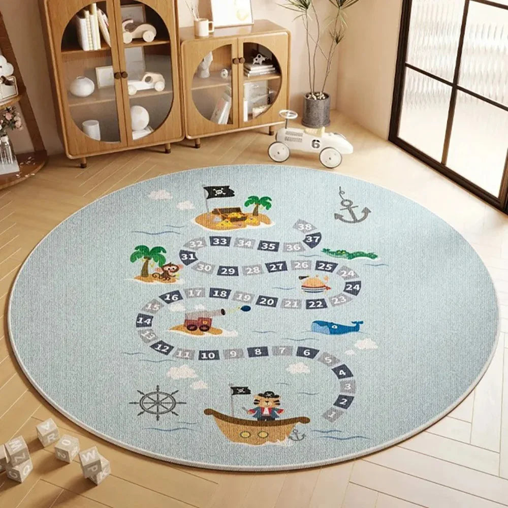 Navak Carpet Exclusive Picks Flannel Carpet Cartoon Game Living Room Mat Round Rug Coffee Table Sofa Cushion Stain-Resistant Non-Slip Rug Home Decor