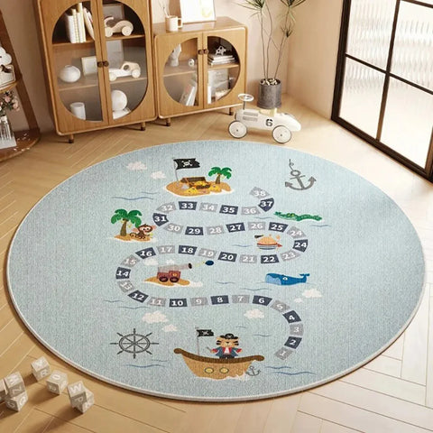 Navak Carpet Exclusive Picks Flannel Carpet Cartoon Game Living Room Mat Round Rug Coffee Table Sofa Cushion Stain-Resistant Non-Slip Rug Home Decor