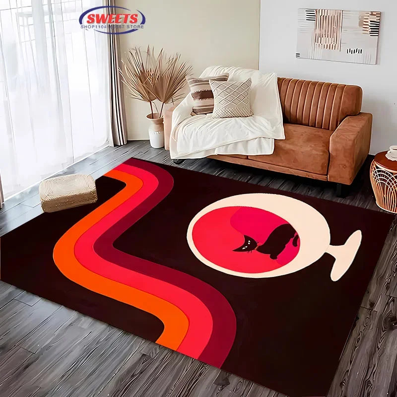 Navak Carpet 3D HD Nordic Style Minimalist Geometric Pattern Carpet for Living Room Bedroom Anti-slip Rug Sofa Doormat Home Decor Durable Mat