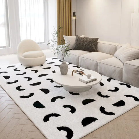 Navak Carpet Nordic Style Living Room Decoration Plush Carpet Abstract Art Design Rugs for Bedroom Simple Line Soft Rug Home Thick Floor Mat