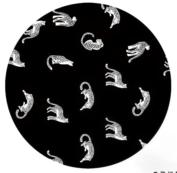 Navak Carpet Light Luxury Bedroom Decor Round Carpet Thickend Plush Bedside Floor Mat Fluffy Soft Rug Leopard Pattern Carpets for Living Room