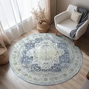 Navak Carpet Area Rugs Machine Washable No Pile Non Slip Vintage Rugs for Living Room&Bedroom&Dinning Room Bohemian Distressed Carpet I