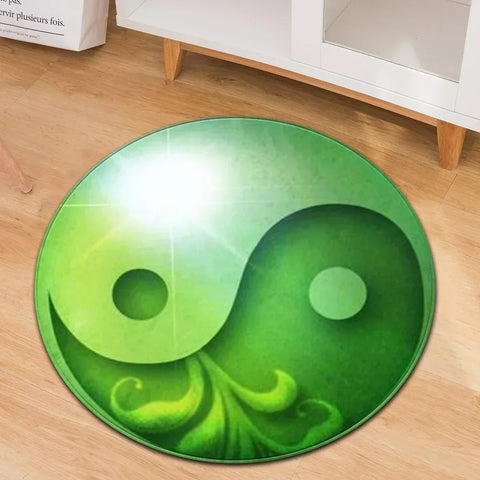 Navak Carpet Yin Yang Tai Chi Round Carpet Flower of Life Gym Carpets Circle Rug Indian Buddha Yoga Meditation Mats Non-slip Chair Mat Decor
