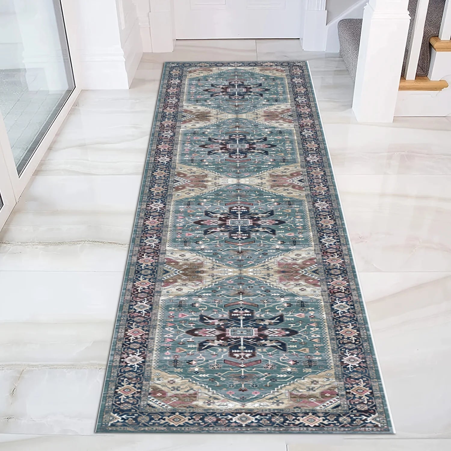 Navak Carpet Exclusive Picks Crystal Velvet Soft And Non-Slip Vintage Boho Persian Carpet Laundry Room Hallway Kitchen Living Room Bedroom Mat