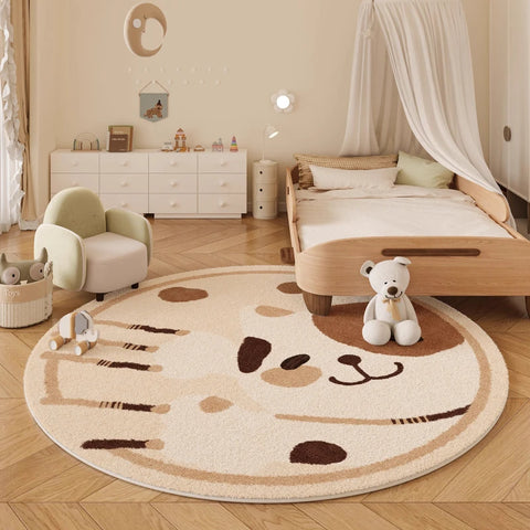Navak Carpet  Cartoon Style Bedroom Decor Carpet Thickend Plush Children Floor Mat Fluffy Soft Round Rug Cute Patterns Carpets for Living Room