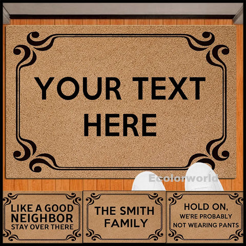 Navak Carpet Personalized PVC Doormat Custom Text Mat Outdoor Front Door Entrance Welcome Mats Rugs Floor Carpet Dust Proof Home Decor