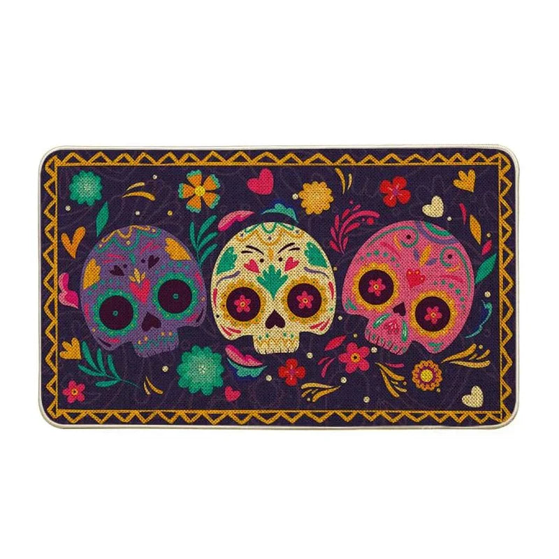 Navak Carpet Mexico Day of The Dead Kitchen Mat Home Entrance Doormat Decor Dia De Los Muertos Hallway Balcony Runners Rugs Halloween Decor