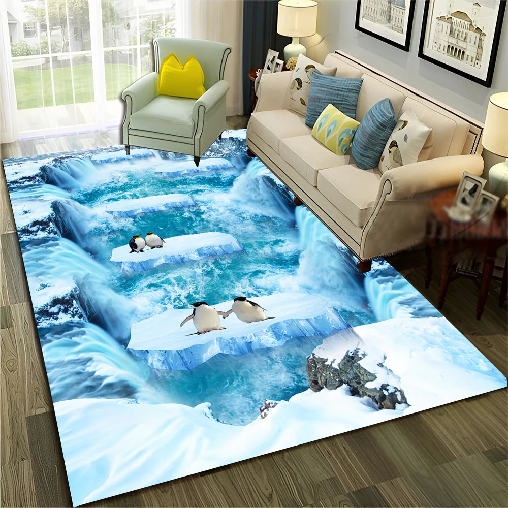 Navak Carpet 3D Illusion Vision Hallucination HD Carpet Rug for Home Living Room Bedroom Sofa Doormat Decor,Child Area Rug Non-slip Floor Mat