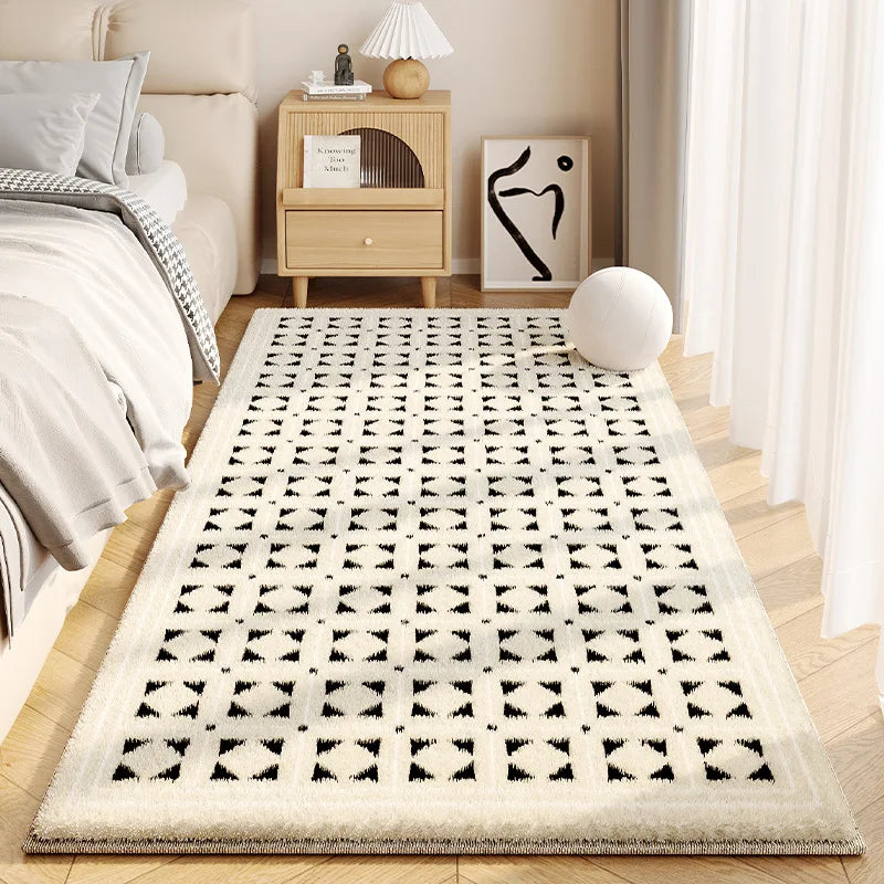 Navak Carpet Exclusive Picks Simple Cream Style Faux Cashmere Living Room Fluffy Rugs Home Decor Bedroom Cloakroom Bedside Non-Slip Rugs
