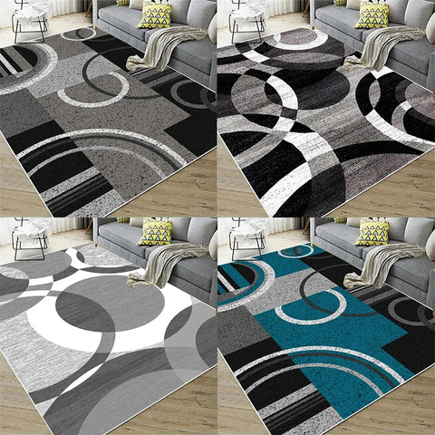 Navak Carpet Modern Geometric Lines Living Room Decor Carpet Bedroom Bedside Soft Foot Mat Home Kitchen Entrance Doormat Floor Mat