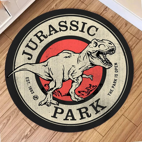 Navak Carpet Cartoon Dinosaur Print Round Carpet Non Slip Circular Rugs for Children Bedroom Decor Home Living Room Sofa Balcony Hallway Mat