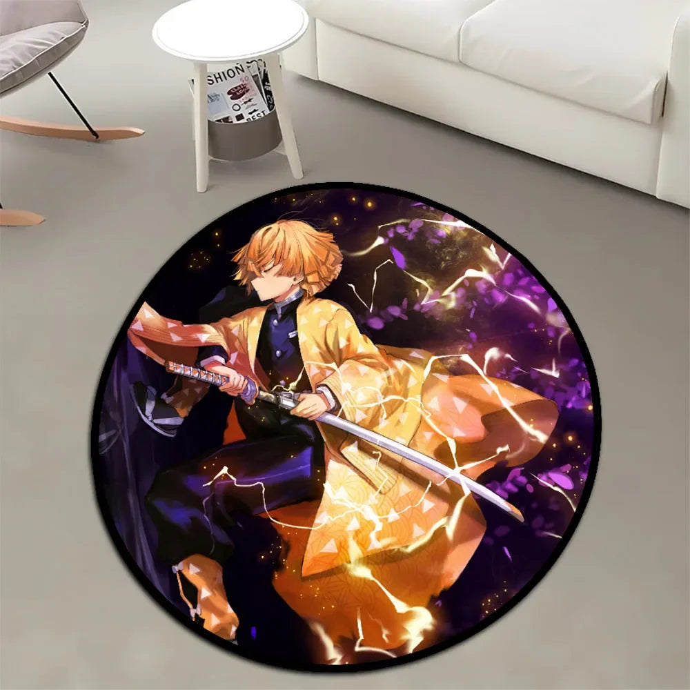 Navak Carpet Area Rug Anime Demon Slayer Nezuko Kokushibou Tanjirou Kanroji Kochou Gokudera Makoto Creative Printed Carpet for Home Decor