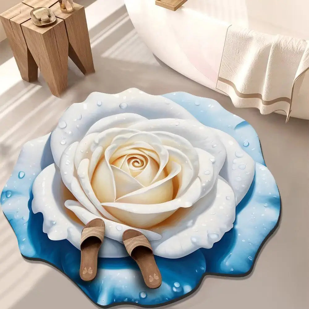 Navak Carpet Special-shaped Flower Carpet Non-slip Soft Bathroom Floor Mat 60x60cm Absorbent Door Gasket for Living Room Tea Table Bedside