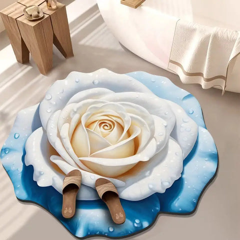 Navak Carpet Special-shaped Flower Carpet Non-slip Soft Bathroom Floor Mat 60x60cm Absorbent Door Gasket for Living Room Tea Table Bedside