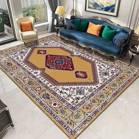 Navak Carpet Persian Retro Carpet Living Room Light Luxury Decoration Bedroom Bedside Large Rugs Lobby Coffee Table Non-Slip Lint-Free Mats