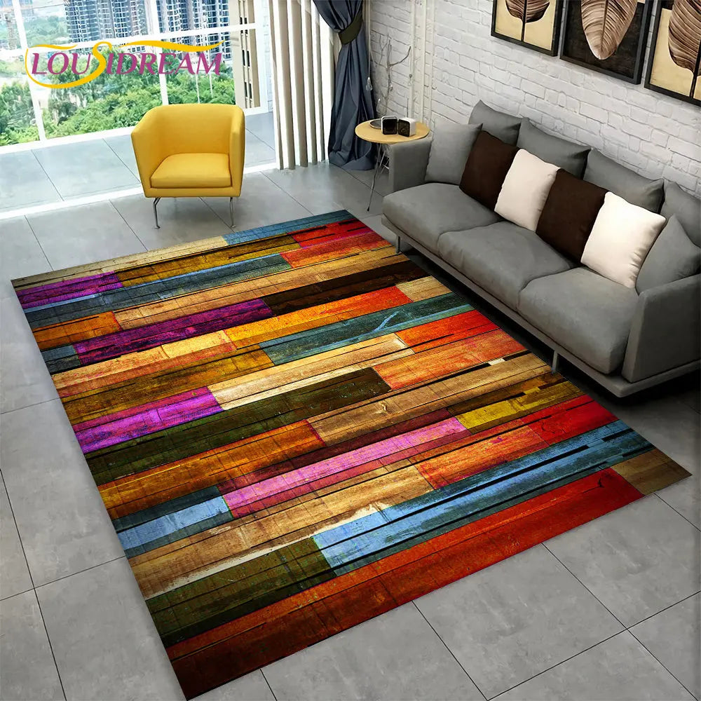 Navak Carpet 3D HD Wood Grain Retro Area Rug Large,Carpet Rug for Home Living Room Kids Bedroom Sofa Doormat Decor,Kitchen Non-slip Floor Mat