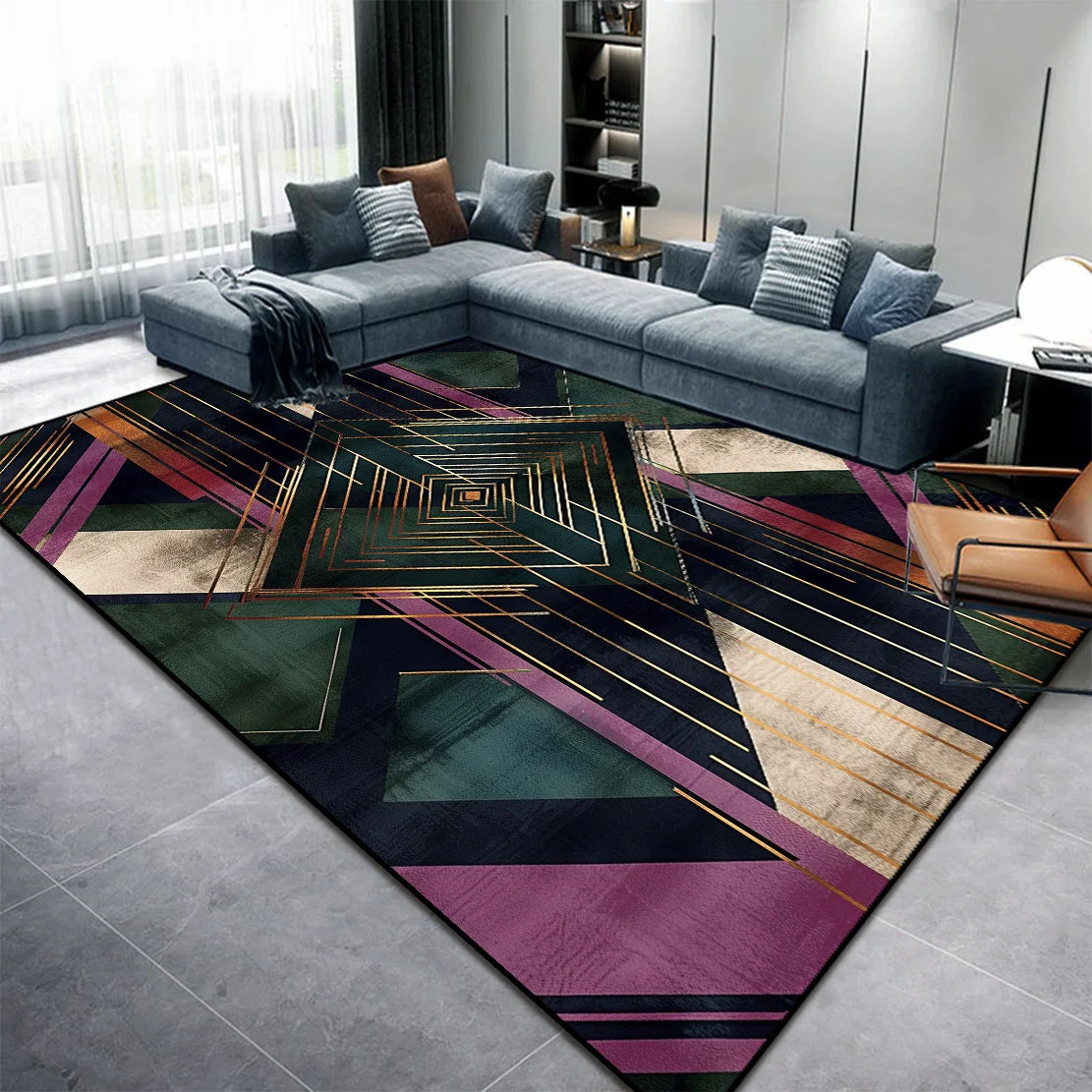 Navak Carpet Modern Abstract Living Room Carpet – Washable Area Rug for Bedroom, Lounge & Coffee Table, Home Decor Floor Mat