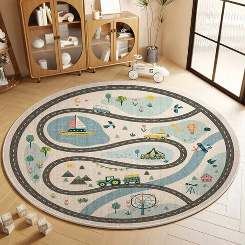 Navak Carpet Exclusive Picks Flannel Carpet Cartoon Game Living Room Mat Round Rug Coffee Table Sofa Cushion Stain-Resistant Non-Slip Rug Home Decor