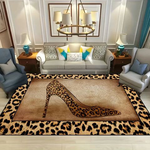 Navak Carpet Leopard print Mat 1pc machine washable leopard print mat entrance living room bedroom nursery outdoor terrace garden carpet