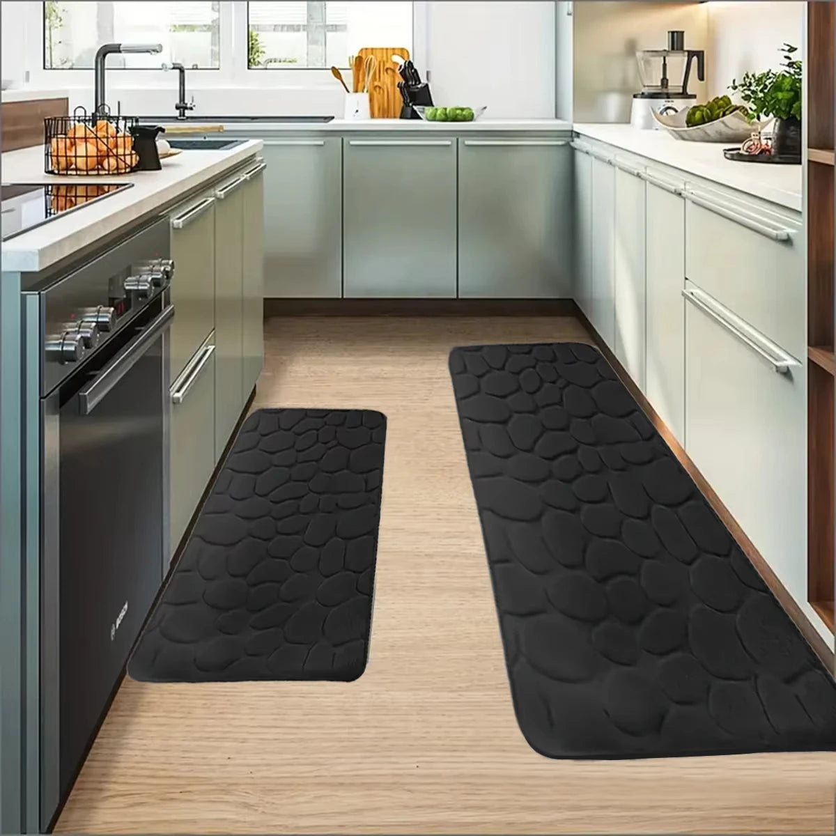 Navak Carpet 1pc Chic Cobblestone Design Kitchen Mat Soft Washable Anti-Skid Absorbent Home Decor Decor Rug