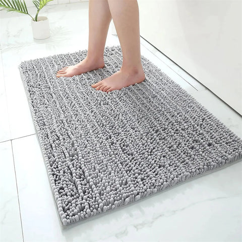 Navak Carpet Olanly Chenille Bathroom Rug Extra Soft Shaggy Bath Mat Non-Slip Bathroom Floor Mat Water Absorbent Plush Microfiber Rugs Shower