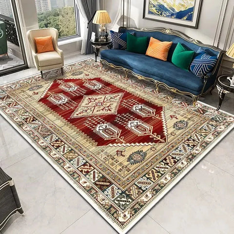 Navak Carpet Persian Retro Carpet Living Room Light Luxury Decoration Bedroom Bedside Large Rugs Lobby Coffee Table Non-Slip Lint-Free Mats
