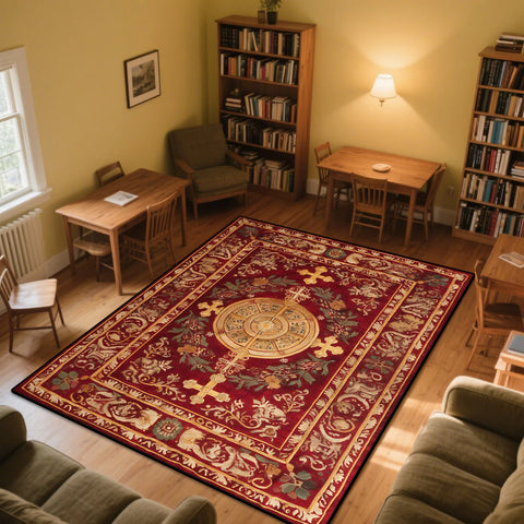 Navak Carpet Persian Tradition Carpets for Living Room Cross Pattern Decoration Home Bedroom Bedside Soft Rug Study Cloakroom Washable Mats