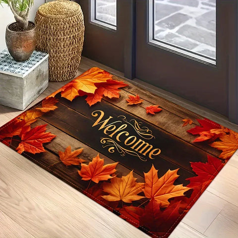 Navak Carpet Autumn Maple Leaves Welcome Door Mats Home Decor Kitchen Hallway Balcony Rugs Carpet for Living Room Thanksgiving Decorations