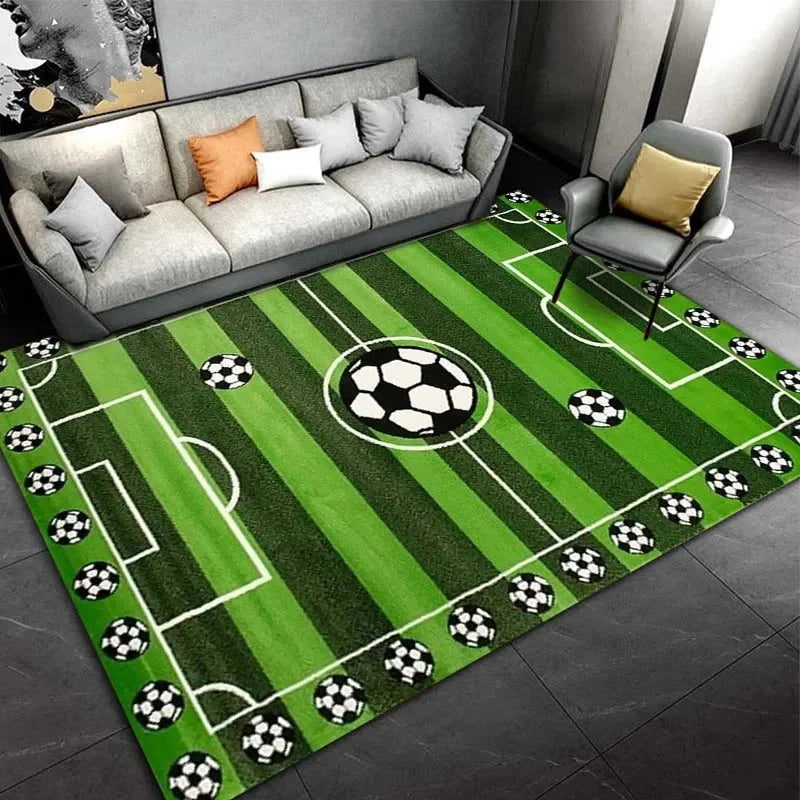 Navak Carpet Basketball Court Motif Carpet for Boy's Bedroom Living Room Decor Sports Themed Welcome Door Mat Non-slip Crawling Play Rug