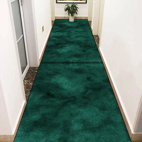 Navak CarpetGreen Long Corridor Carpets Abstract Decoration Hall Runner Carpet Party Hallway Aisle Floor Mat Anti-slip Room Sofa Bedside Rug