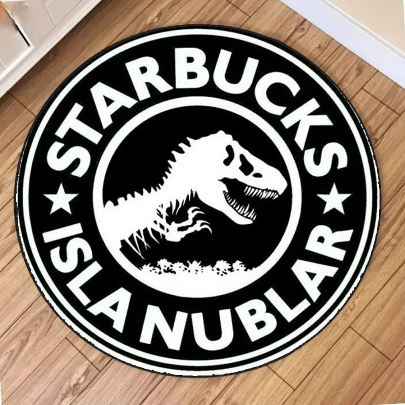 Navak Carpet Cartoon Dinosaur Print Round Carpet Non Slip Circular Rugs for Children Bedroom Decor Home Living Room Sofa Balcony Hallway Mat