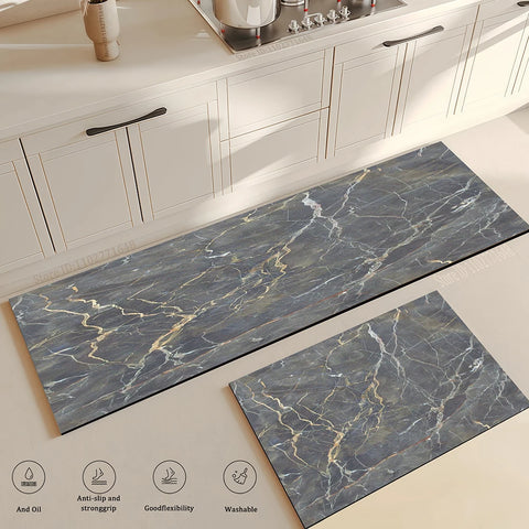 Navak Carpet Marble Kitchen Rug Hallway Entrance Doormat Home Living Room Children Bedroom Floor Decor Carpet Bathroom Door Non-Slip Foot Mat