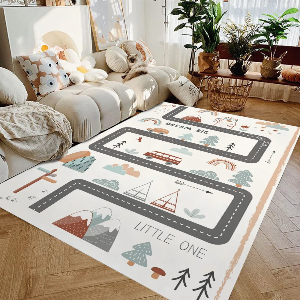 Navak Carpet Kids Play Mat Non-Slip Flannel Carpets for Children's Room Home Living Room Bedroom Kitchen Rug Machine Washable Floor Mat