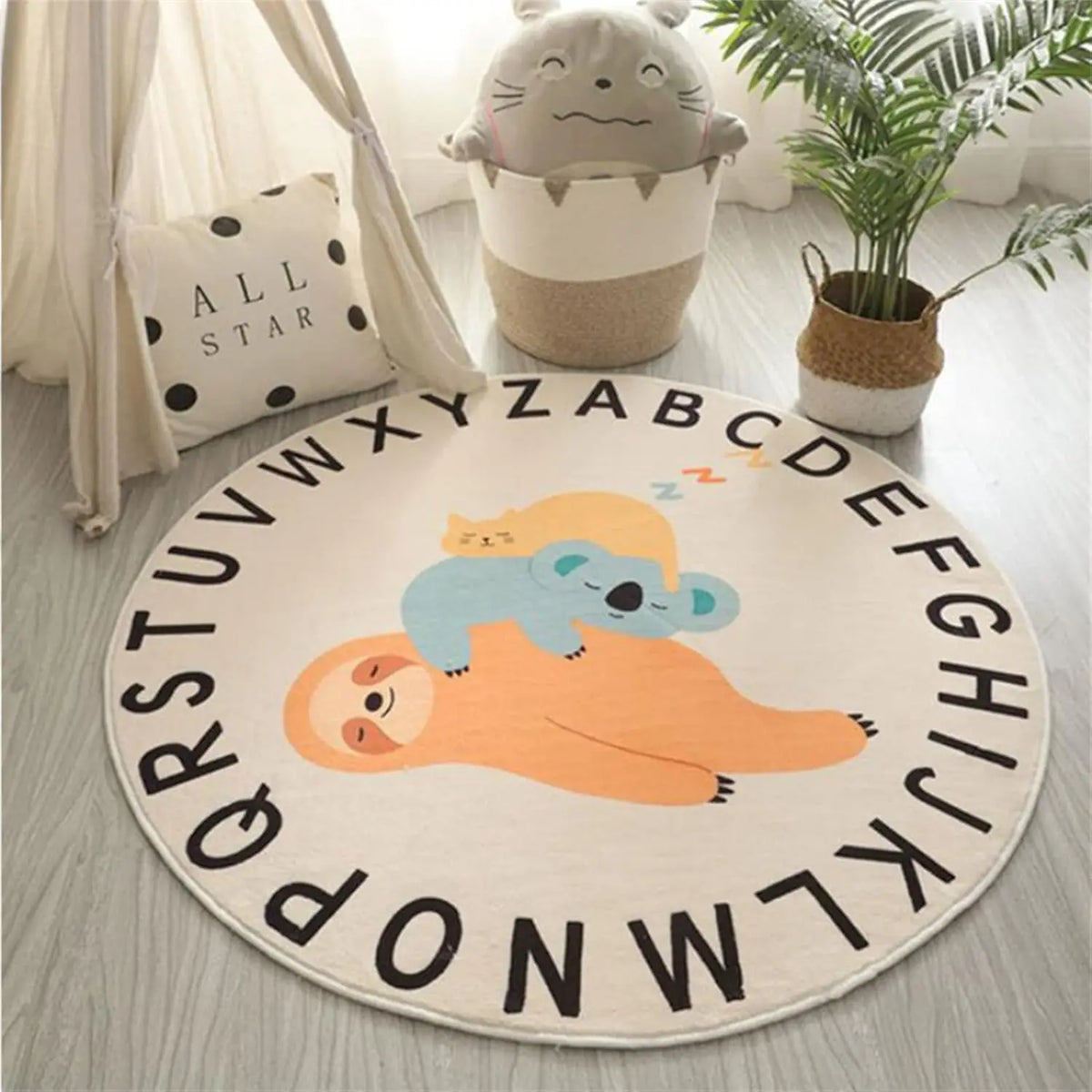 Navak Carpet Exclusive Picks Round Rug for Kid Soft Alphabet Nursery Area Rug Boys Girls Educational Learn Fun Play Carpet for Kids Room Bedroom Decor