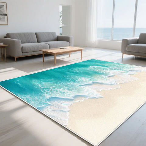 Navak Carpet Modern simple style Ocean theme Carpet living room Fresh feeling Large area rugs blue Lounge Rug romantic 3D Entrance door mat